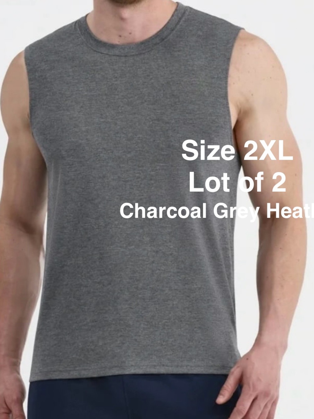 Athletic Works Men's  Tri-Blend Muscle Tee Shirt Tank Top